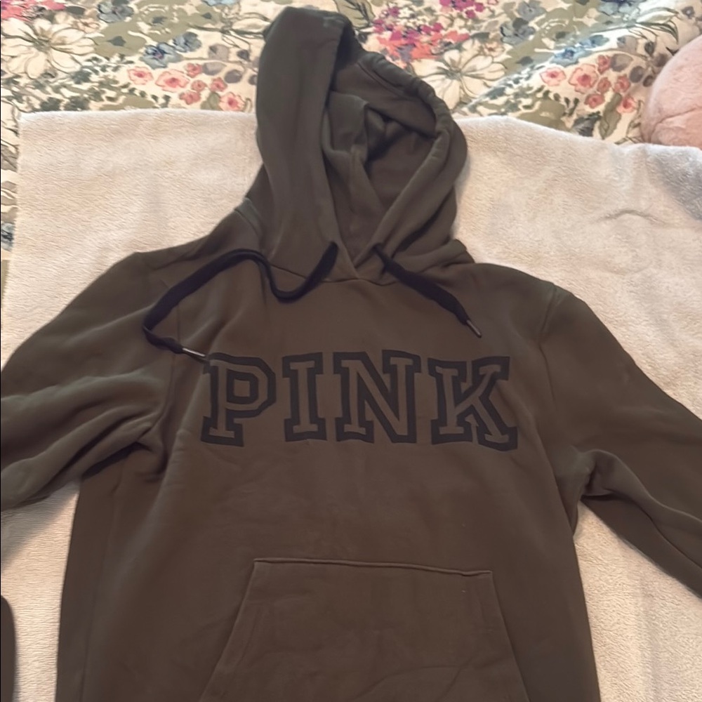 PINK Victoria's Secret Dark Olive Hoodie